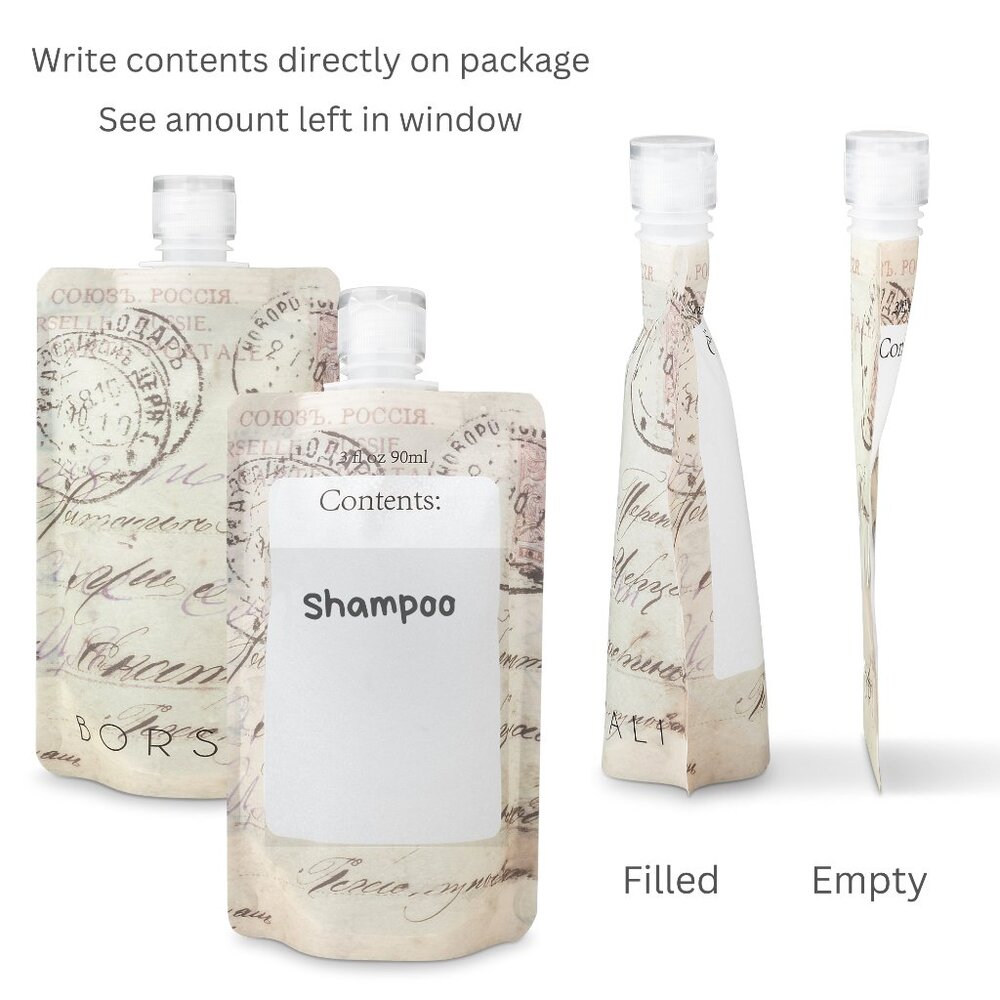 Flat Travel Bottle Set with TSA compliant quart size bag - Picture 6 of 9